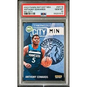 Anthony Edwards 2023 Panini MyCity NBA #MY-18 Basketball Card PSA 10 Gem Mint